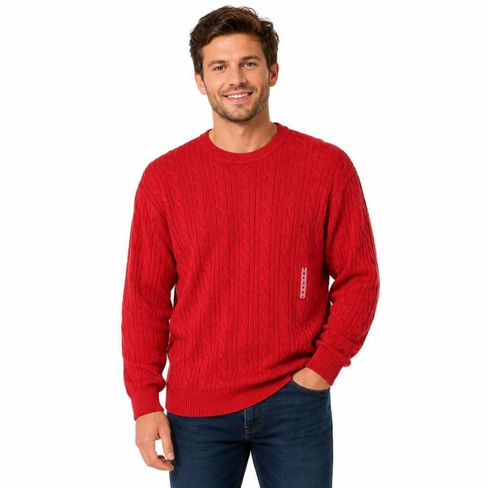 Mens RoundTree & Yorke Red XL Cable Sweater